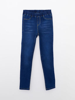 Beli Lastikli K?z ?ocuk Jean Pantolon