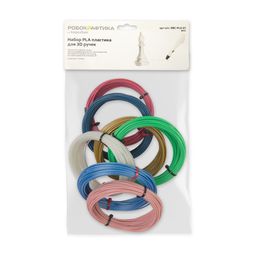 Поделкин Робокрафтика Набор PLA пластика для 3D ручки RBC-PLA-01 7 шт. № 01 матовый с блестками