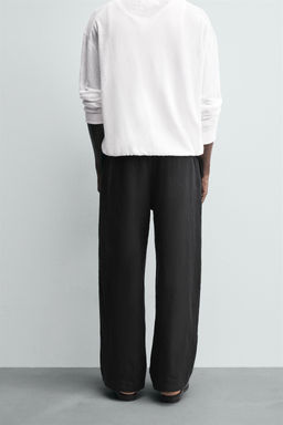 100% LINEN RELAXED FIT TROUSERS - Zara фото 3