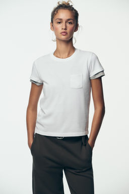 WASHED T-SHIRT WITH POCKET - Zara фото 28