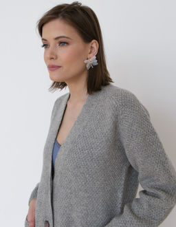 Джемпер из 100% шерсти серый 5W04012