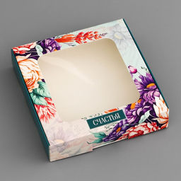 Цена за 5 шт. Коробка подарочная сборная с окном, упаковка, «Цветочки», 13×13×3 см