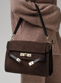 Замшевая сумка Rachel DBR 31361 черный каштан  фото 6