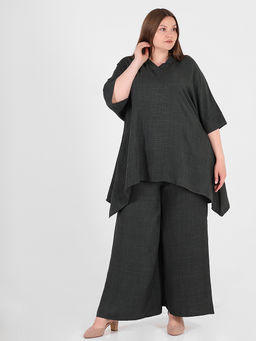 Костюм больших размеров брючный женский летний дизайнерский - Almond фото 2