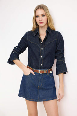 TRENDYOLMILLA Siyah More Sustainable Mini Denim Sort Etek TWOSS23SR00190  фото 23