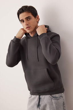 TRENDYOL MAN Vizon Basic Regular/Normal Kesim Kapusonlu Ici Polarl? Kanguru Cepli Sweatshirt TMNAW20SW0163 - Trendyolmilla фото 55