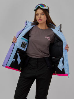 Горнолыжный костюм женский зимний фиолетового цвета 016F - Chunmai фото 18