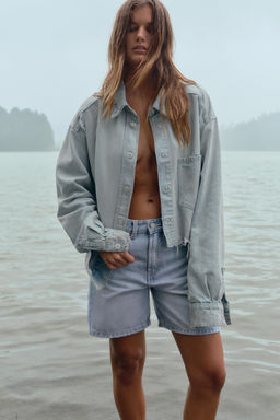 TRF MID-RISE DENIM BERMUDA SHORTS - Zara фото 30