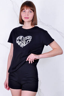 Арт. 9125 Пижама с шортами 42-50 (5 шт) Цвет:верх-черный,низ-черный - Калинка фото 2