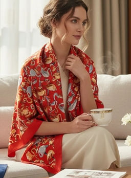 K13576 Платок (90/90см шелк) МУЛЬТИЦВЕТ_01