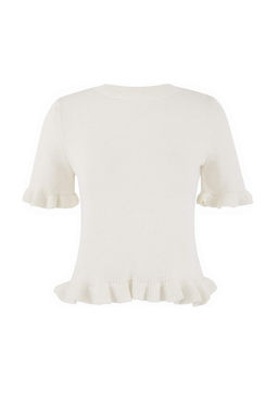 Limited Edition Ekru F?rf?r Detayl? Bisiklet Yaka Triko Bluz TWOSS26BZ00135