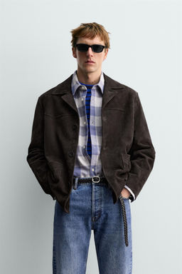 SUEDE LEATHER OVERSHIRT AARON LEVINE X ZARA фото 2