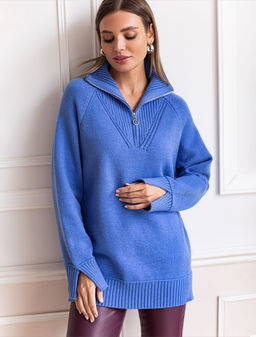 VILATTE / Джемпер с воротом на молнии из пряжи с кашемиром