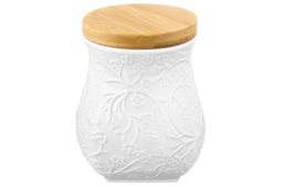 Банка д/хранения 700 мл 10,5*10,5*13 см Веточки - цветочки+ дерев. крышка с силик. упл. - Elan gallery фото 4