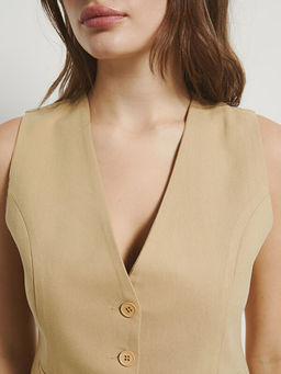 V Yaka Kad?n Klasik Yelek