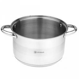 Zeidan Кастрюля из нержавеющей стали Vienna 5,1л, д22см, стеклянная крышка с декоративным кантом, ручки под золото, 5-ти степовое капсулированное индукционное дно, подарочная упаковка (Китай) Подходит для индукционных плит. - Домашняя мода фото 4
