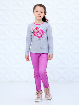 Футболка с длинным рукавом "Полин",серый