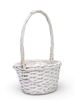 Корзина плетёная для хранения, ива, белая, набор 2 шт.