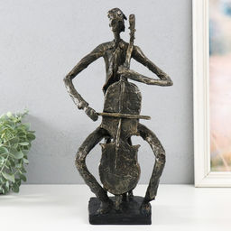 Фигурка полистоун «Виолончелист» под металл, 18.8×14×35.8 см