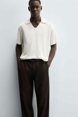 HEMP/VISCOSE KNIT POLO SHIRT - Zara фото 6