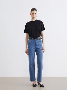 Straight Fit Kad?n Jean Pantolon