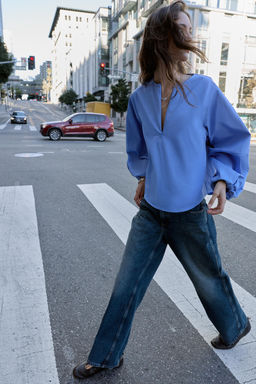 POPLIN BALLOON SLEEVE SHIRT - Zara фото 15