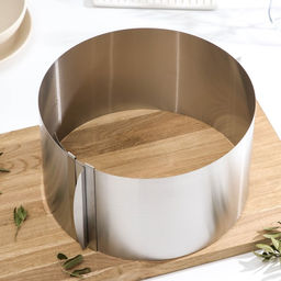 Форма для выкладки и выпечки с регулировкой размера Доляна, d=16-28 см, h=14.5 см, нержавеющая сталь  фото 4