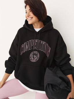 =Утепленное худи с начесом свободного силуэта