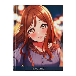 Цена за 2 шт. Блокнот А6, 80 листов в клетку «Аниме», твёрдая обложка, глянцевая ламинация, блок офсет