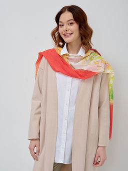 ХЛОПОК ВИСКОЗА Большой, красивый палантин. Рисунок на полотно наносится вручную - Tantino фото 7