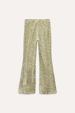 SEQUINNED FLARED TROUSERS - Zara фото 4