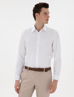 Beyaz Slim Fit Arm_rl_ Uzun Kollu G_mlek