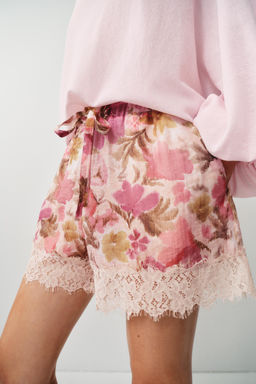 SHORTS ESTAMPADO FLORAL ENCAJE / Estampado - Zara фото 3