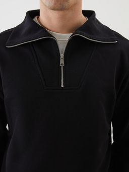 Fermuarl? Dik Yaka Erkek Sweatshirt