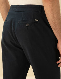 Lacivert Carrot Fit Keten Kar___ml_ Kanvas Pantolon