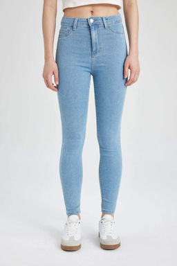 Узкие джинсовые брюки длиной до щиколотки с высокой талией и джеггинсом