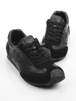 03-A885-1 BLACK Кроссовки женские (натуральная кожа, натуральная замша)