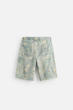 FLORAL PRINT CARPENTER POCKET BERMUDA SHORTS - Zara фото 7