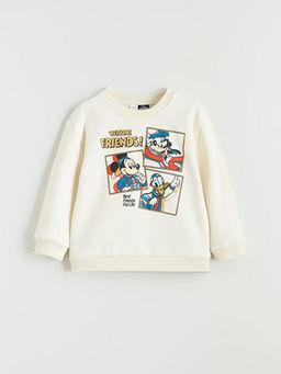 Mickey Mouse Bask?l? Erkek ?ocuk Kal?n Sweatshirt