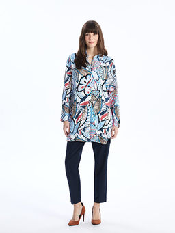 Desenli Uzun Kollu Oversize Kad?n G?mlek Tunik