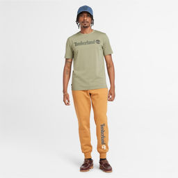 Мужская футболка Timberland T-Shirt Kennebec River Linear Logo Regular зеленая  фото 2