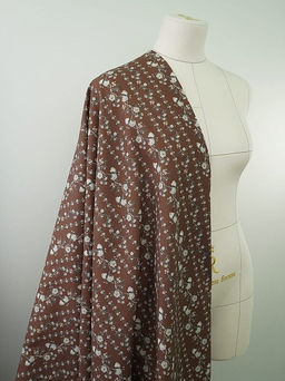 Импорт. хлопок Digital Цветущие дорожки цв.бежево-коричневый, ш.1.4м, хлопок-100%, 135гр/м.кв - Купава фото 3