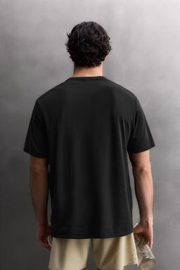 CAMISETA T?CNICA MEZCLA ALGOD?N / Negro - Zara фото 3