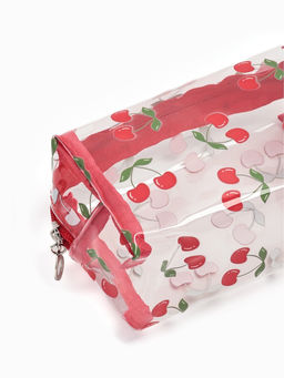 Косметичка ПВХ Вишня 15*6*8,5, отд на молнии, прозрачный