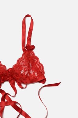 TRENDYOLMILLA K?rm?z? Dantelli Balensiz Kaps?z Orme Ic Camas?r? Tak?m? THMAW22AU0328 фото 6