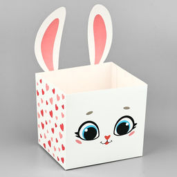 Цена за 2 шт. Коробки для мини букетов «Зайка», 12 х 20 х 10 см