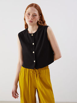 Bisiklet Yaka Kad?n Klasik Yelek