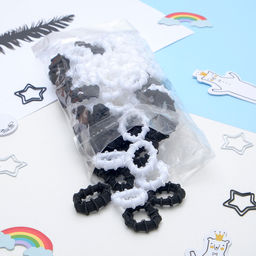 Цена за 2 шт. Резинки для волос «Махрушка», набор 100 шт., классика, 3 см, чёрно-белые