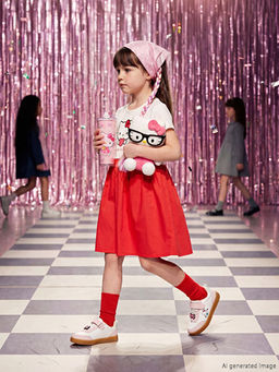 Платье Hello Kitty с принтом для девочек