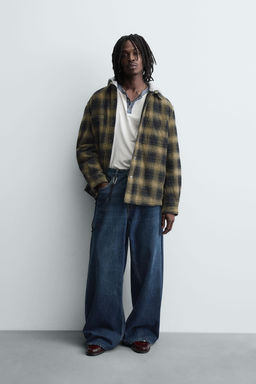 HOODED CHECK OVERSHIRT